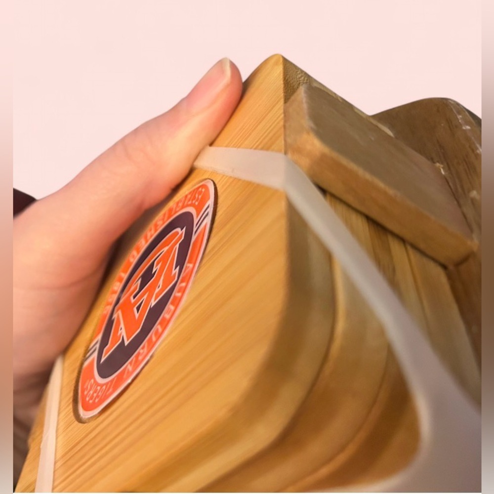 Auburn Tigers 4-Pack Wood Inlay Coaster Set with Holder - Picture 3 of 5